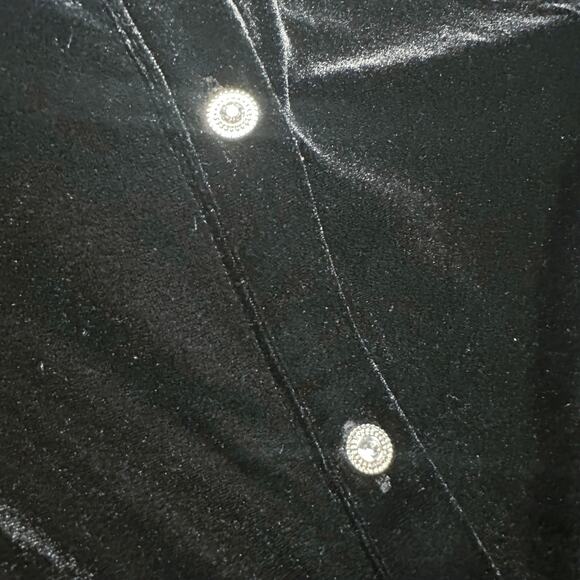 Zara | Women | Black Stretch Velvet Jewel LS Little Black Mini Dress | Medium - Picture 9 of 15